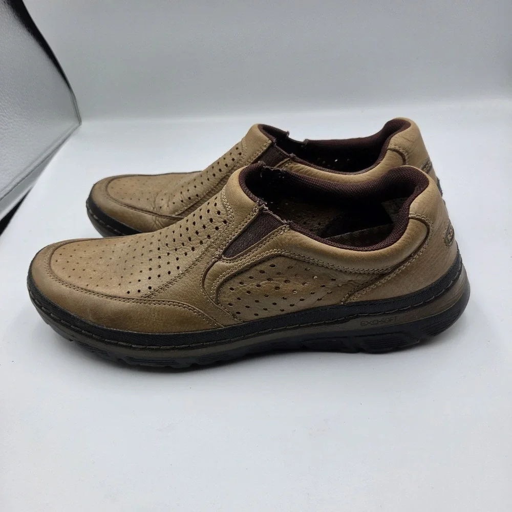 Rockport Slip On Shoes Men's Size 9 Brown Leather Walking Comfort Casual Loafers
